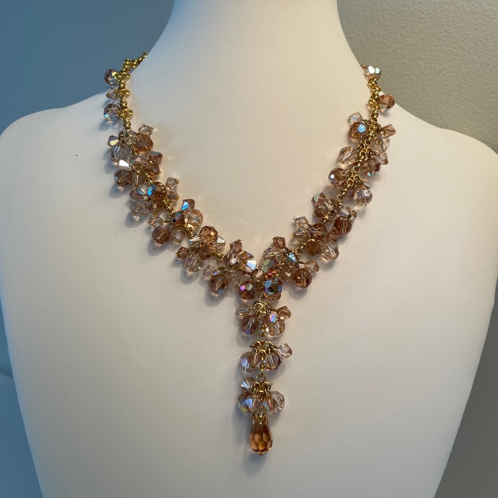 Crystal Statement Drop Necklace - image 1